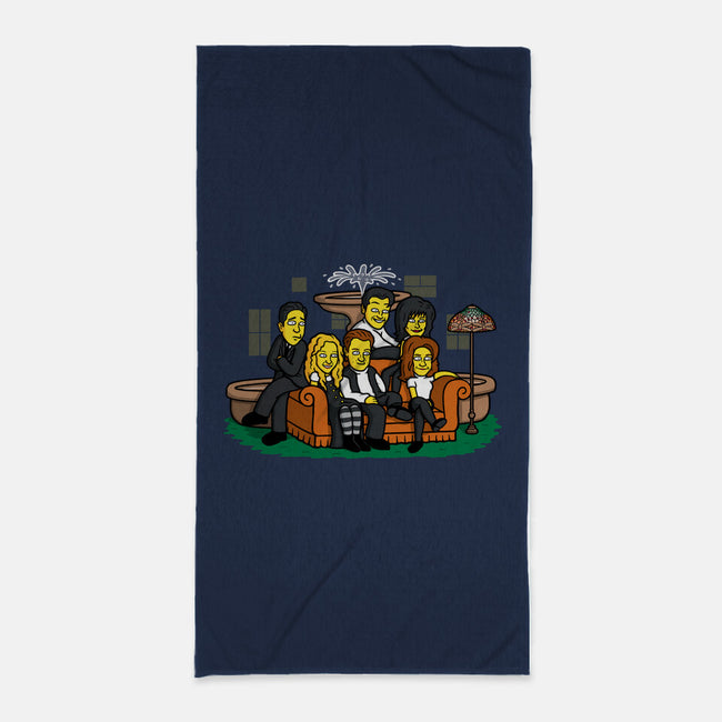 Yellow Friendship-none beach towel-Raffiti