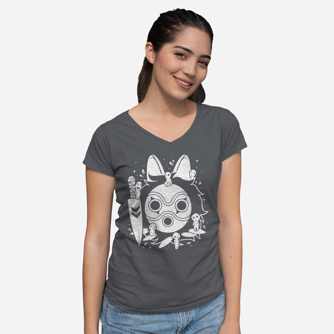 The Princess Of The Forest-womens v-neck tee-Eoli Studio
