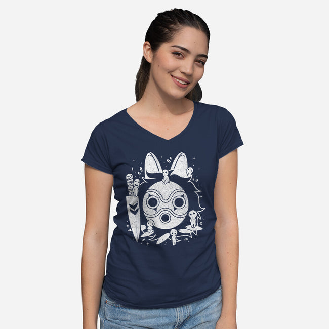The Princess Of The Forest-womens v-neck tee-Eoli Studio
