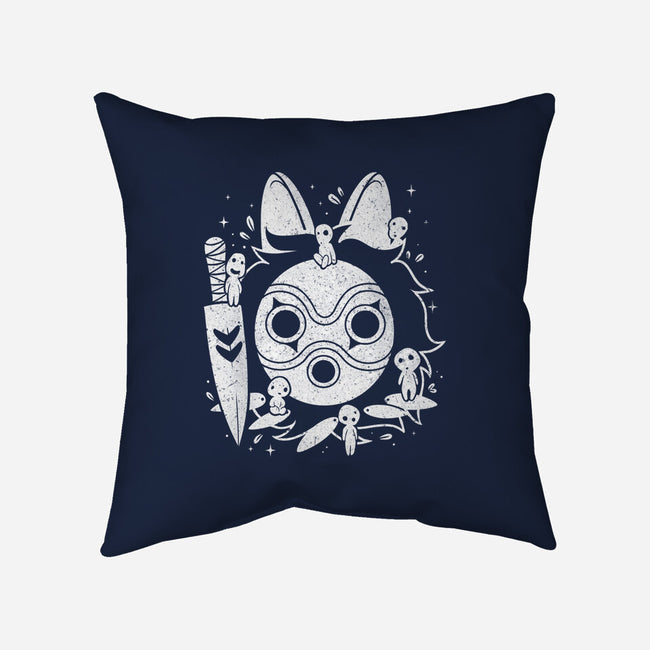 The Princess Of The Forest-none removable cover throw pillow-Eoli Studio
