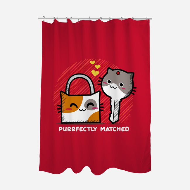 Purrfect Match-none polyester shower curtain-bloomgrace28