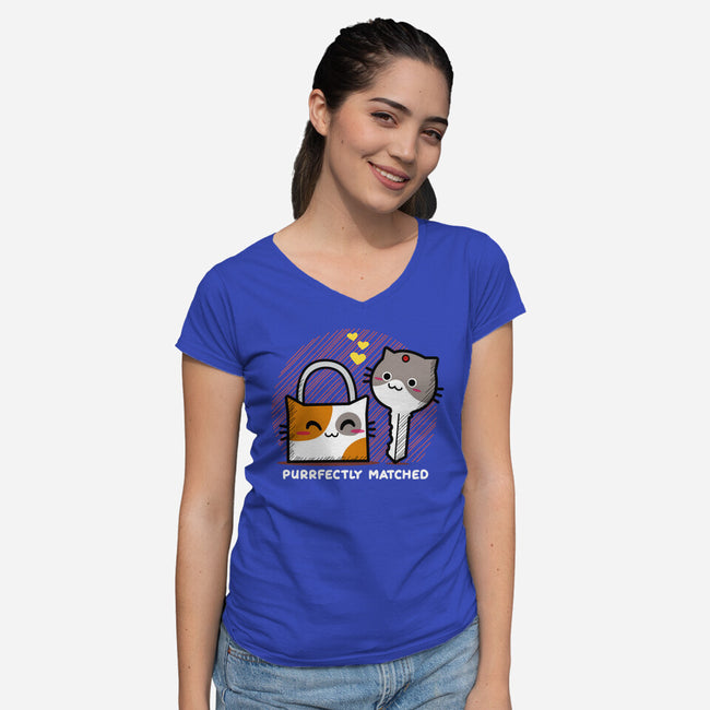 Purrfect Match-womens v-neck tee-bloomgrace28