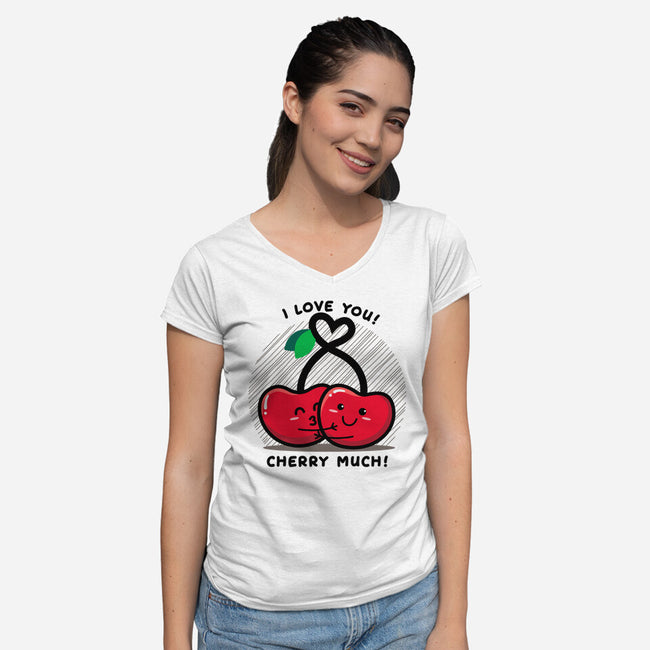 Cherry Much-womens v-neck tee-bloomgrace28