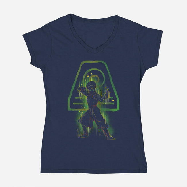 The Earth Bender-womens v-neck tee-kharmazero