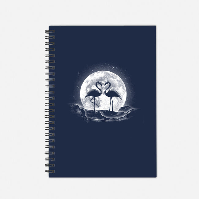 Moonlight Love Flamingos-none dot grid notebook-fanfreak1