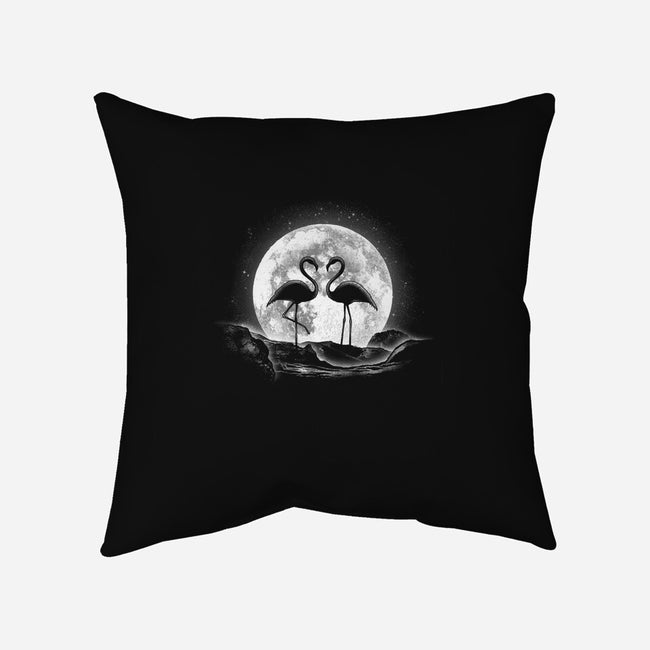 Moonlight Love Flamingos-none removable cover throw pillow-fanfreak1