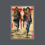 Joel And Ellie Woodblock-none removable cover w insert throw pillow-DrMonekers