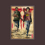Joel And Ellie Woodblock-none removable cover w insert throw pillow-DrMonekers