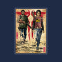 Joel And Ellie Woodblock-none removable cover w insert throw pillow-DrMonekers