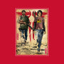 Joel And Ellie Woodblock-none removable cover w insert throw pillow-DrMonekers