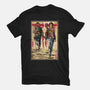 Joel And Ellie Woodblock-unisex basic tee-DrMonekers