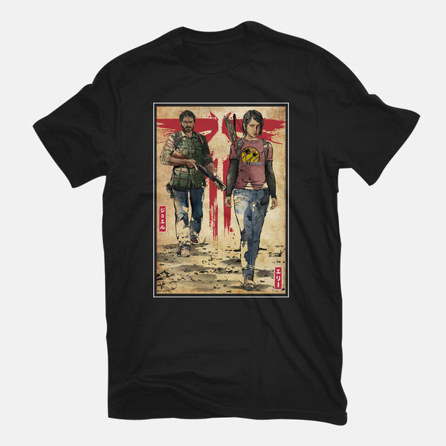 Joel And Ellie Woodblock-womens fitted tee-DrMonekers