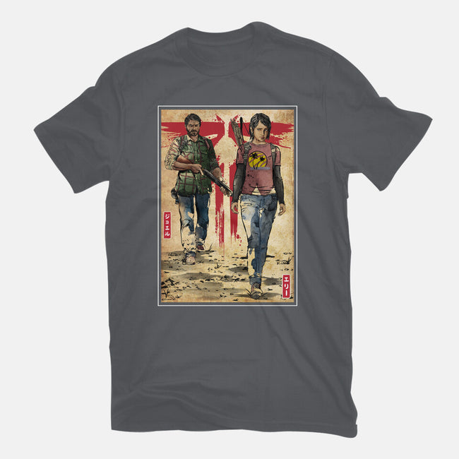 Joel And Ellie Woodblock-unisex basic tee-DrMonekers