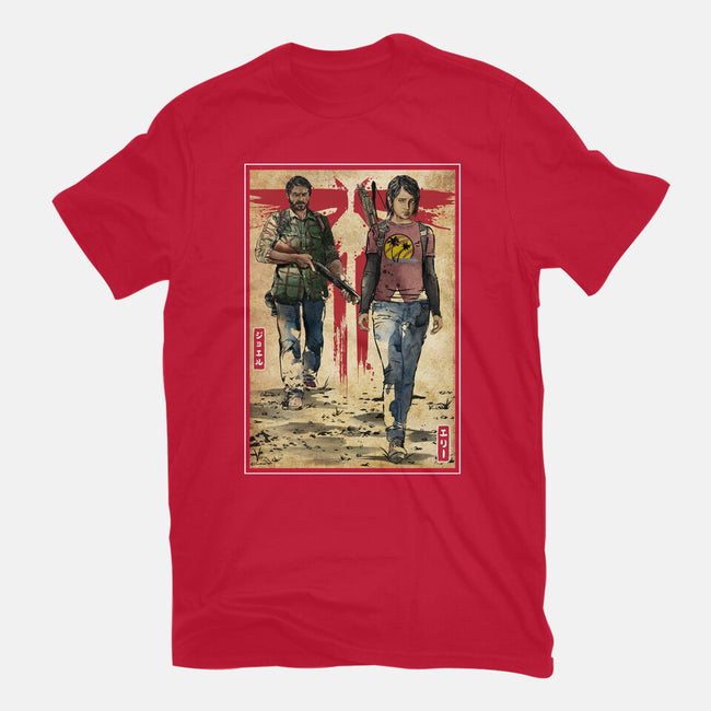Joel And Ellie Woodblock-mens heavyweight tee-DrMonekers