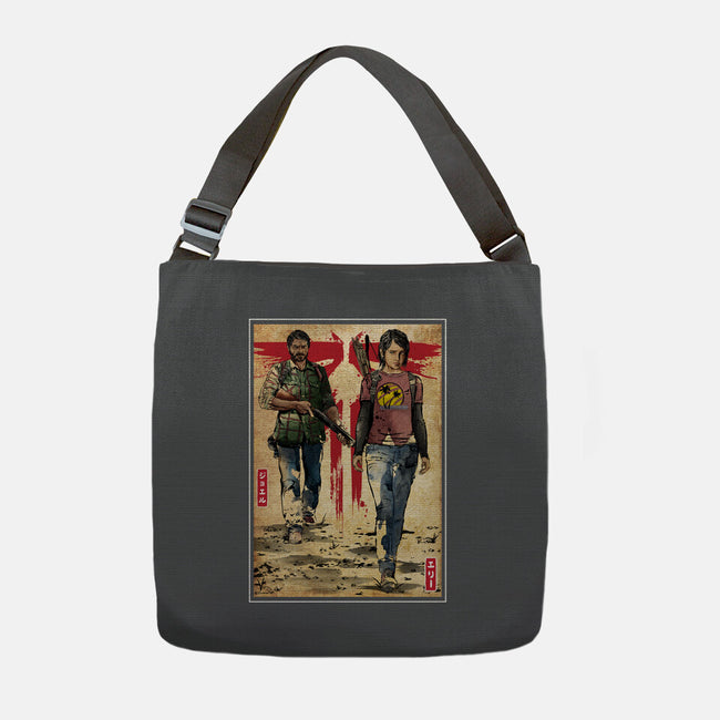 Joel And Ellie Woodblock-none adjustable tote bag-DrMonekers