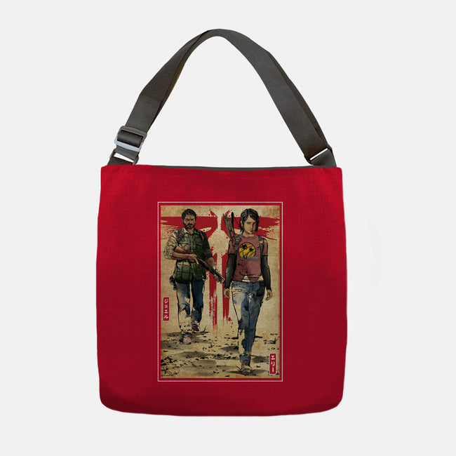 Joel And Ellie Woodblock-none adjustable tote bag-DrMonekers