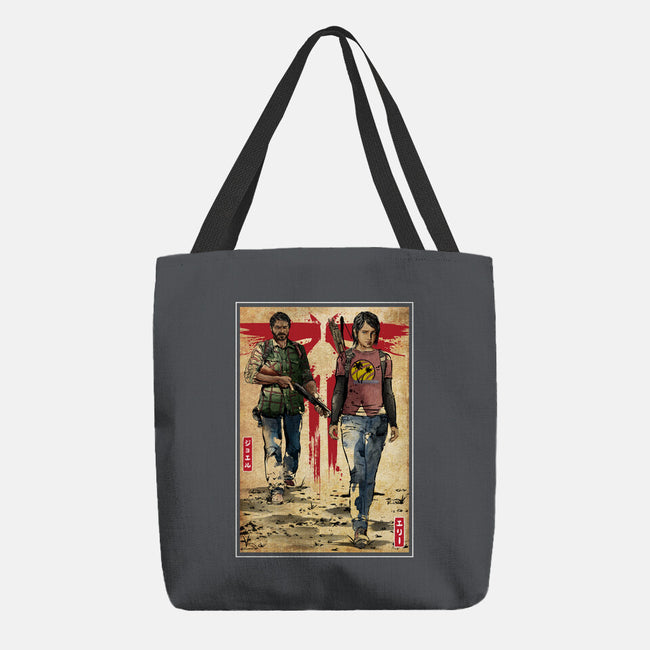 Joel And Ellie Woodblock-none basic tote bag-DrMonekers
