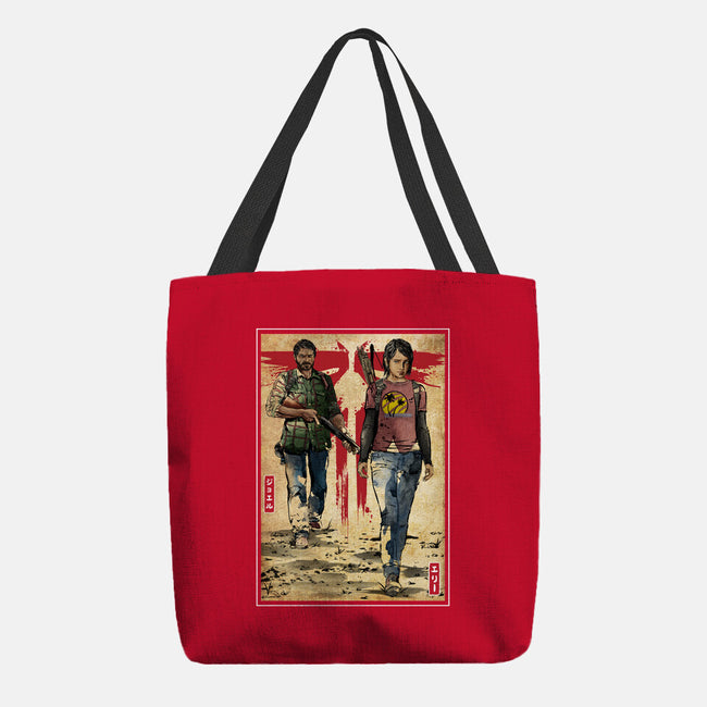 Joel And Ellie Woodblock-none basic tote bag-DrMonekers