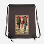 Joel And Ellie Woodblock-none drawstring bag-DrMonekers
