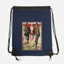 Joel And Ellie Woodblock-none drawstring bag-DrMonekers