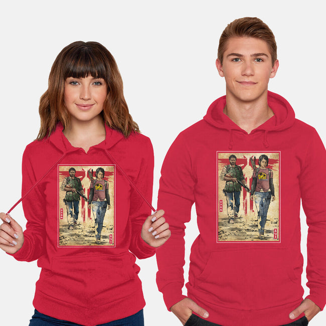 Joel And Ellie Woodblock-unisex pullover sweatshirt-DrMonekers