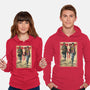 Joel And Ellie Woodblock-unisex pullover sweatshirt-DrMonekers