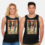 Joel And Ellie Woodblock-unisex basic tank-DrMonekers