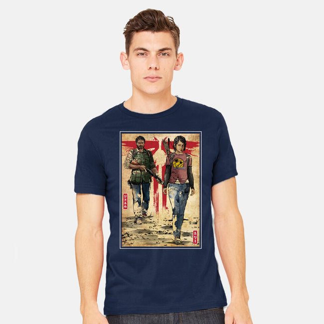Joel And Ellie Woodblock-mens heavyweight tee-DrMonekers