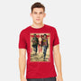 Joel And Ellie Woodblock-mens heavyweight tee-DrMonekers
