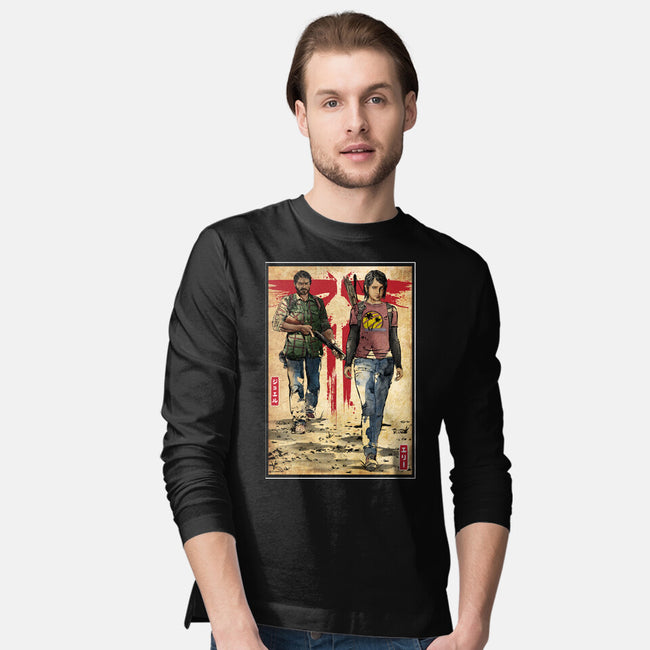 Joel And Ellie Woodblock-mens long sleeved tee-DrMonekers