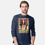 Joel And Ellie Woodblock-mens long sleeved tee-DrMonekers