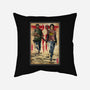 Joel And Ellie Woodblock-none removable cover w insert throw pillow-DrMonekers