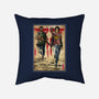 Joel And Ellie Woodblock-none removable cover w insert throw pillow-DrMonekers