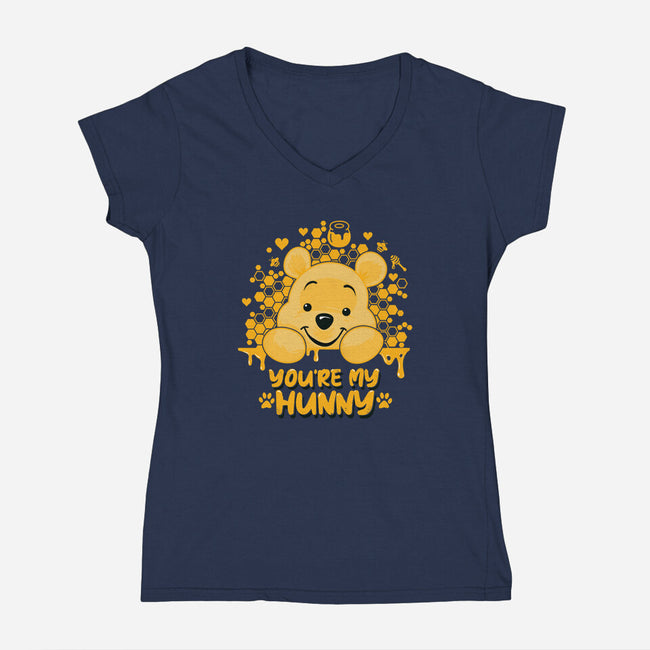 You're My Hunny-womens v-neck tee-erion_designs
