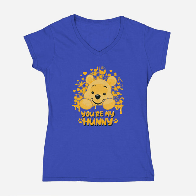 You're My Hunny-womens v-neck tee-erion_designs