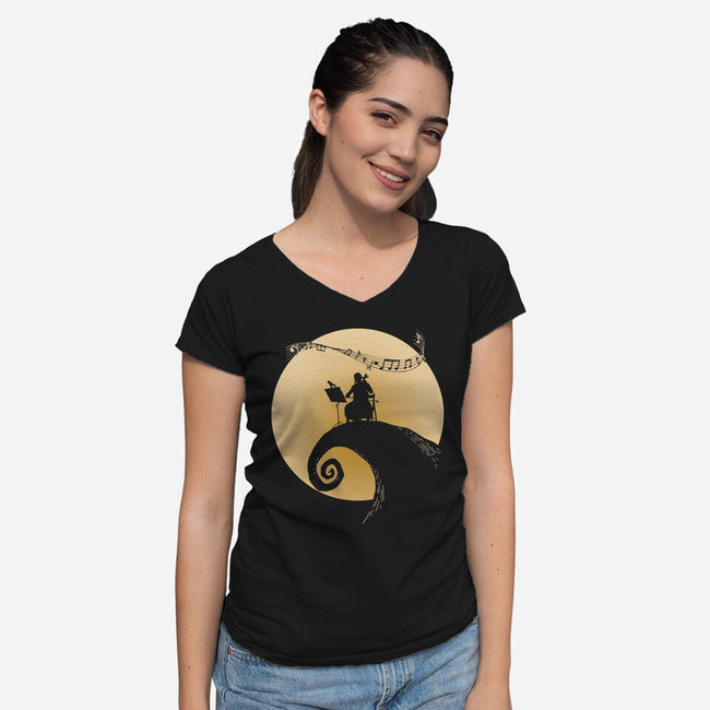 Wednesday's Lament-womens v-neck tee-Boggs Nicolas