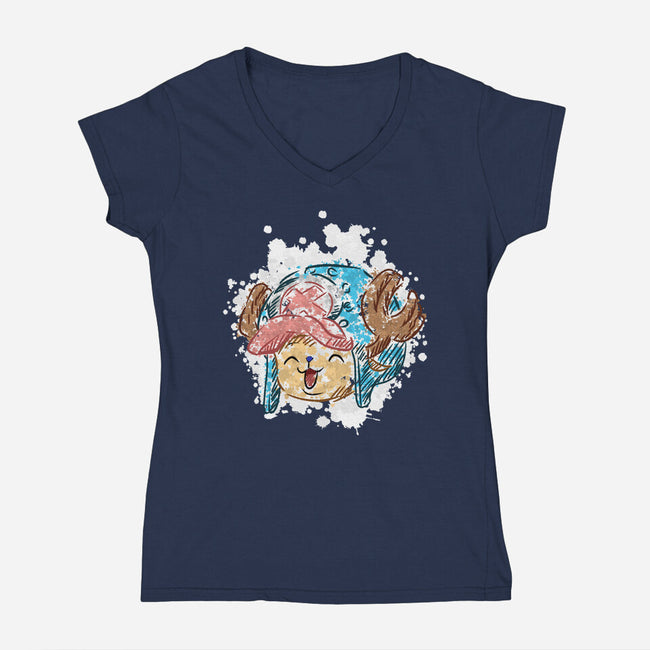 Chopper Spot-womens v-neck tee-nickzzarto