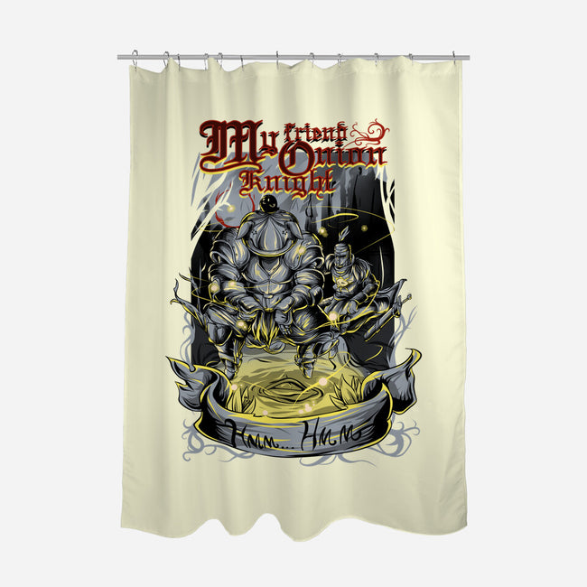 My Friend Onion Knight-none polyester shower curtain-Guilherme magno de oliveira