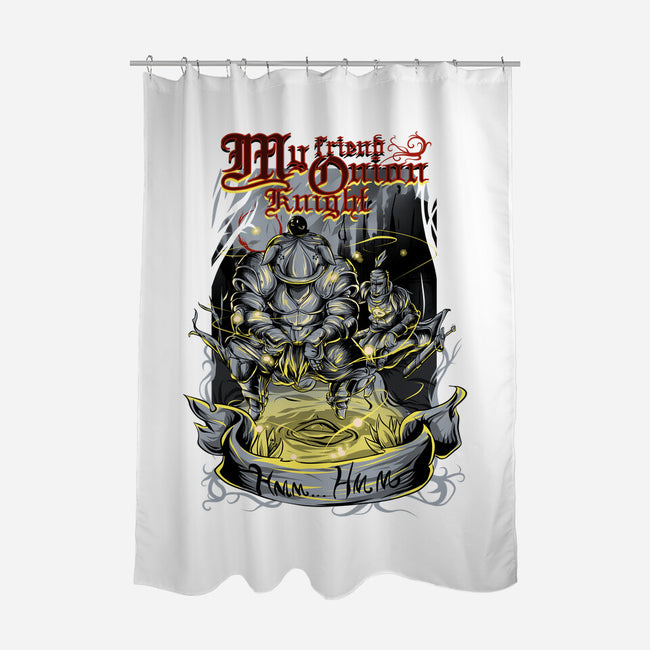 My Friend Onion Knight-none polyester shower curtain-Guilherme magno de oliveira