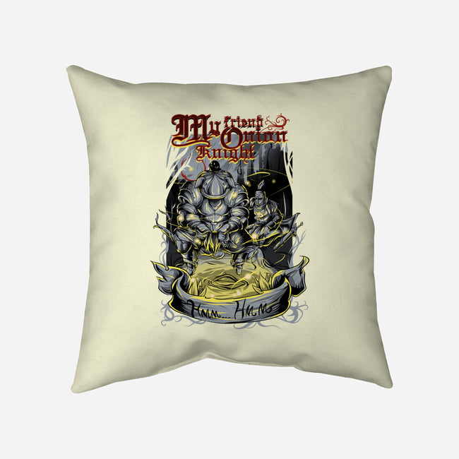 My Friend Onion Knight-none removable cover w insert throw pillow-Guilherme magno de oliveira