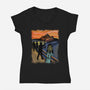 Shining Scream-womens v-neck tee-fanfabio