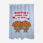 Muffin's Gonna Stop Us-none polyester shower curtain-Weird & Punderful