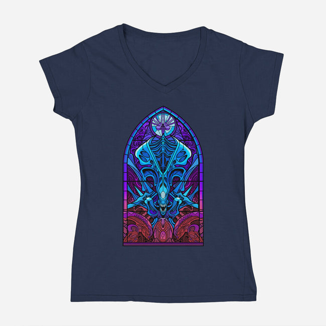Temple Of Creation-womens v-neck tee-daobiwan
