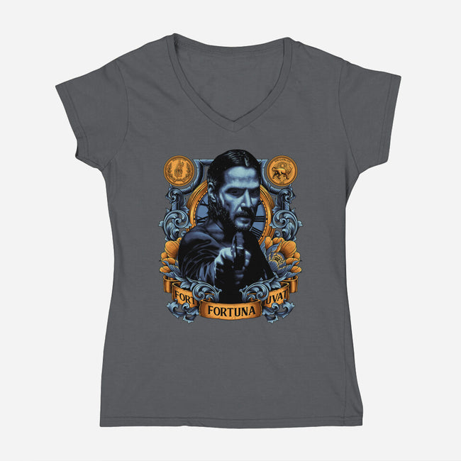 Fortes Fortuna Juvat-womens v-neck tee-Badbone Collections