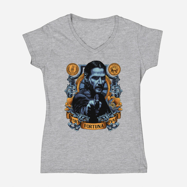 Fortes Fortuna Juvat-womens v-neck tee-Badbone Collections