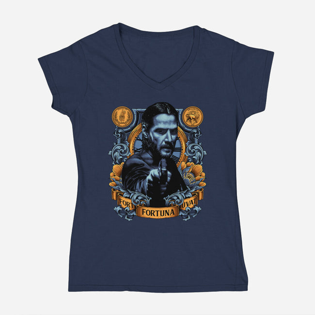 Fortes Fortuna Juvat-womens v-neck tee-Badbone Collections