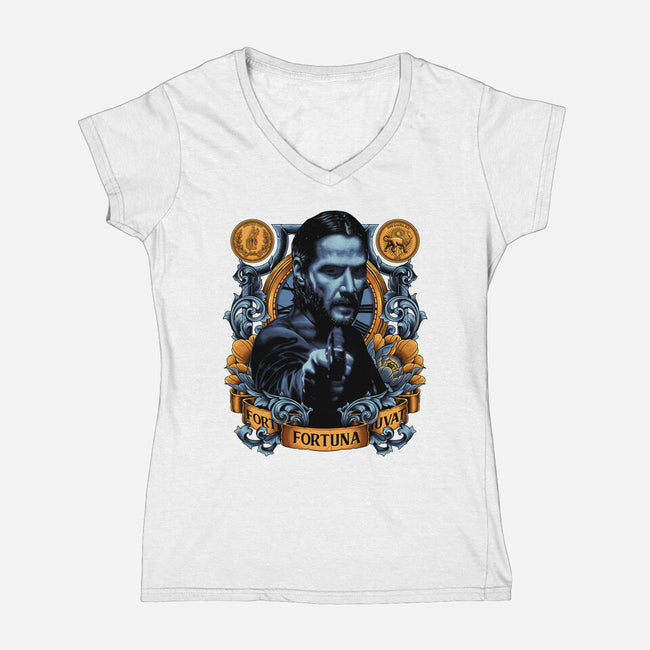 Fortes Fortuna Juvat-womens v-neck tee-Badbone Collections