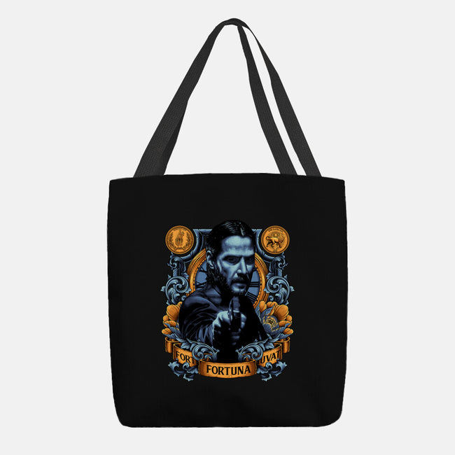 Fortes Fortuna Juvat-none basic tote bag-Badbone Collections