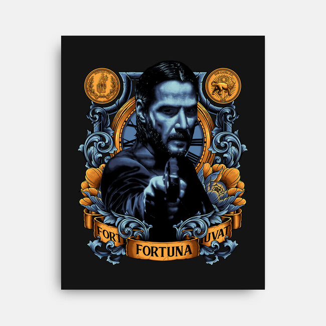 Fortes Fortuna Juvat-none stretched canvas-Badbone Collections