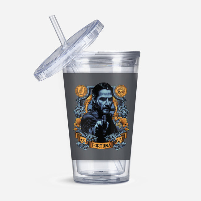 Fortes Fortuna Juvat-none acrylic tumbler drinkware-Badbone Collections